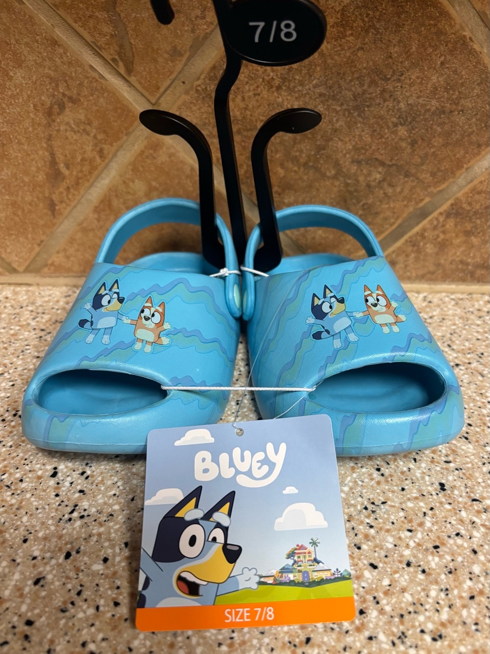 Kids' Blue Slide Sandals - Size 7/8
